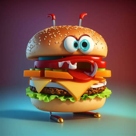 Download Ai Generated, Cartoon, Burger. Royalty-Free Stock Illustration ...