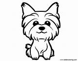 Yorkie Puppy Coloring Pages To Print sketch template