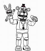 Fnaf Coloring Pages Funtime Freddy  Free Printable Templates sketch template