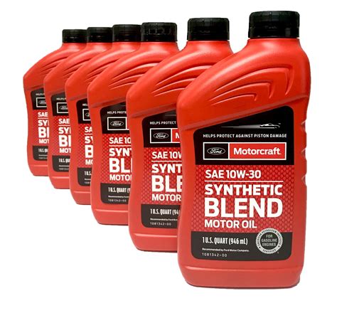 Motorcraft SAE 10W30 Synthetic Blend Motor Oil 6 Quarts Ford OEM Oil Change - Walmart.com