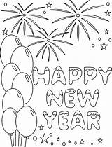 Happy New Year Coloring Printable Pages sketch template
