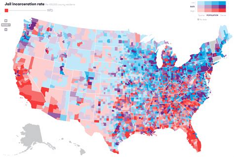 Jail incarceration rate per 100,000 U.S. county residents - Vivid Maps | Urban design graphics ...