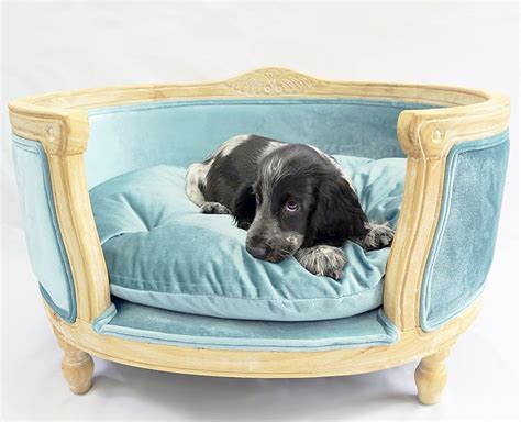 Blue Velvet Dog Bed | Luxury Pet Beds | Emmie B