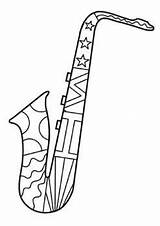 Saxophone Coloring Pages sketch template
