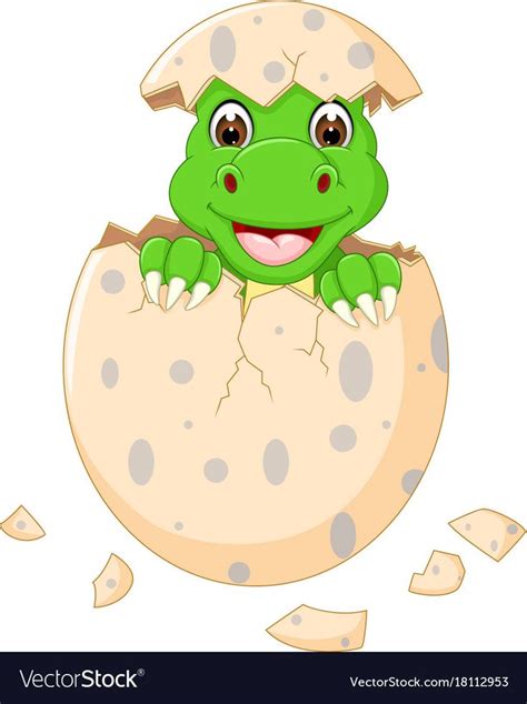 Funny baby dinosour egg hatch smile Royalty Free Vector | Baby dinosaurs, Dinosaur, Dinosaur images