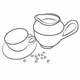 Coffee Set Coloring Page For Kids  Free Crocodile Printable sketch template