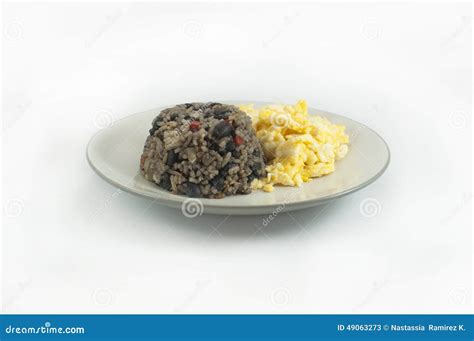 Gallo pinto with eggs stock image. Image of eggs, background - 49063273