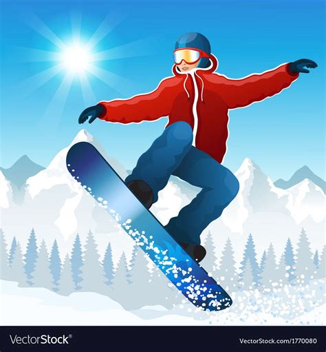 Snowboarding Royalty Free Vector Image - VectorStock Snowboard Drawing ...