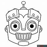 Robot Face Coloring Page  Easy Drawing Guides sketch template