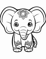 Elephant Coloring Page Coloring sketch template