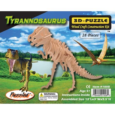 Puzzled T-rex 3D Puzzle Wood Craft Construction Kit - Free Shipping On Orders Over $45 ...