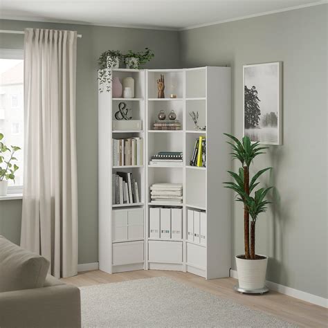 BILLY Bookcase combination/crn solution - white - IKEA