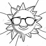 Cheerful Sun With Sunglasses Coloring Page  Pagescom sketch template