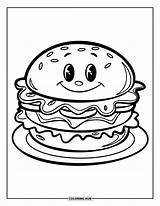 85  Cheeseburger Coloring Pages For Kids & Adults Free Printable PDFs sketch template