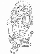 Emo Girl Coloring Page  Free Printable Pages For Kids sketch template