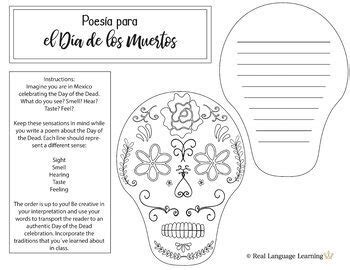 Day of the Dead Calavera Poem by Real Language Learning | TPT