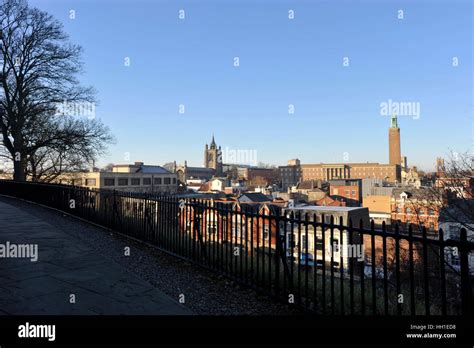 The city of Norwich, Norfolk, UK, view from Norwich Castle with a ...