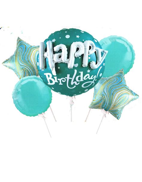 3D Happy Birthday Foil Balloon Set-Turquoise Color - AZ Gift & Trading