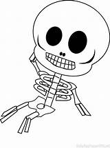 Easy Skeleton Coloring Page sketch template