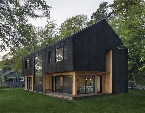 Black Charred Wood Siding Creates A Bold Look For This Lakeside Home ...