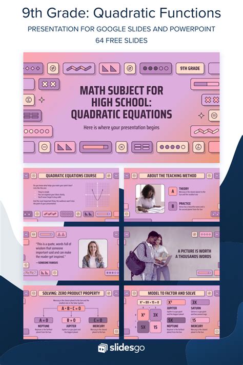 Math: Quadratic Equations | Google Slides & PowerPoint | Presentation slides design ...
