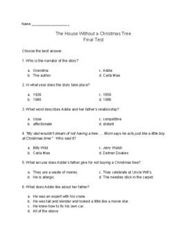 The House Without a Christmas Tree final test / assessment | TpT