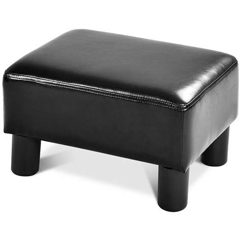 Top 10 of Black Leather and Gray Canvas Pouf Ottomans