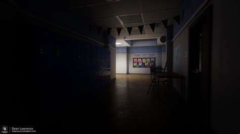 ArtStation - School Hallway (Night)