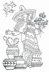 Mexican Girl Coloring Page Pages sketch template