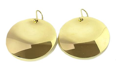 Tiffany & Co. Elsa Peretti Round Disc Earrings in 18k Yellow Gold, Lar - Bloomsbury Manor Ltd
