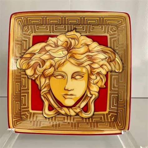 VERSACE GOLDEN COIN CANAPE SQUARE DISH 4.75" Rosenthal Tray 12cm New $60.00 - PicClick