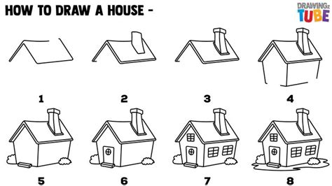 How To Draw House For Kids | Step by step Drawings for kids | House drawing for kids, Baby ...