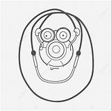 Doctor S Mask And Stethescope Outline Vector Basic Simple Cute Cartoon  sketch template