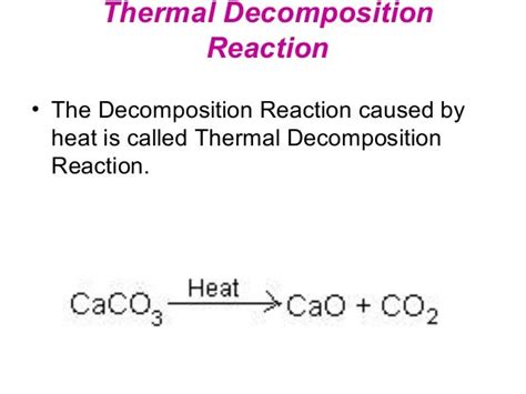 Decomposition reaction