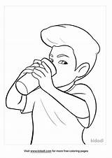 Drinking Water Coloring Page Pages sketch template