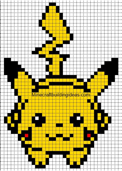 Minecraft Pixel Art Templates: Pikachu | Piksel sanat şablonları ...