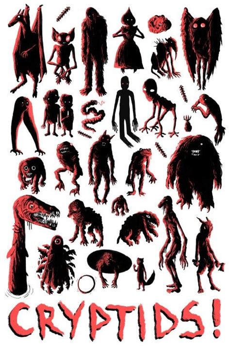 Trevor Henderson - "Know Your Cryptids" Poster (Monsters) : r/horror