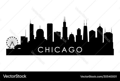 Chicago illinois skyline silhouette Royalty Free Vector