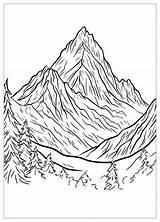 Mountain Coloring Pages  Explore Natures Beauty With Color CrayonAZCom sketch template
