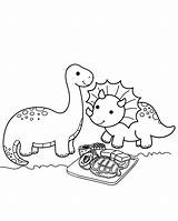 Dino Picnic Coloring Page sketch template
