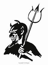 Devil Pitchfork Coloring Pages sketch template