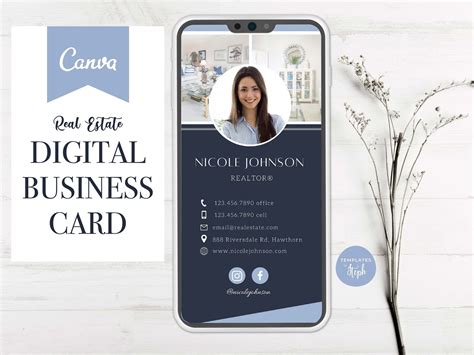 Realtor Digital Business card Digital Business Card Template | Etsy