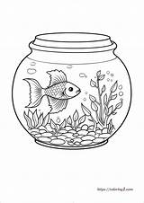 Fish Tank  Free Coloring Sheet sketch template