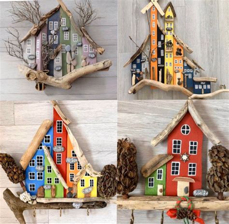 WOOD MINIATURE HOUSES | Treibholz ideen, Bastelarbeiten, Holz ideen