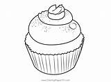 Cupcake Coloring Page For Kids  Free Desserts Printable Pages sketch template