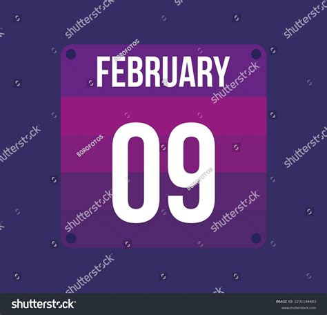 9 february calendar date. Calendar icon for - Royalty Free Stock Vector ...