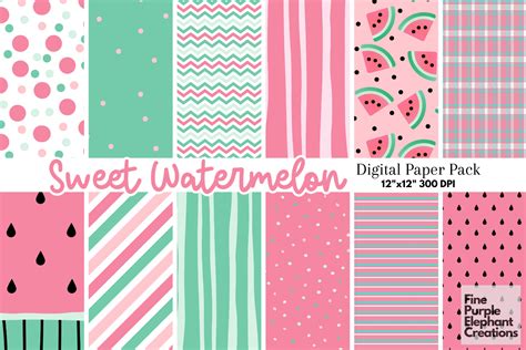 Pastel Watermelon Pink and Green Summer Graphic by finepurpleelephant ...