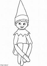 Christmas Elf On The Shelf coloring Page sketch template