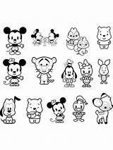 All Baby Disney Characters Coloring Page sketch template