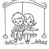 Swing Coloring Pages sketch template